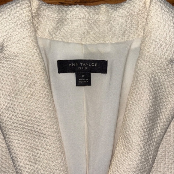 Ann Taylor 6 petite cream off white jacket blazer - Picture 4 of 13